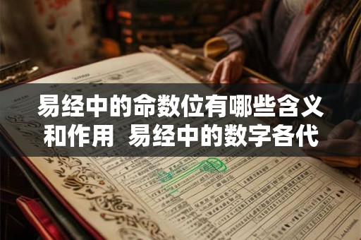 易经中的命数位有哪些含义和作用  易经中的数字各代表什么意思