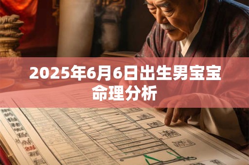 2025年6月6日出生男宝宝命理分析