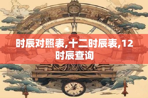时辰对照表,十二时辰表,12时辰查询