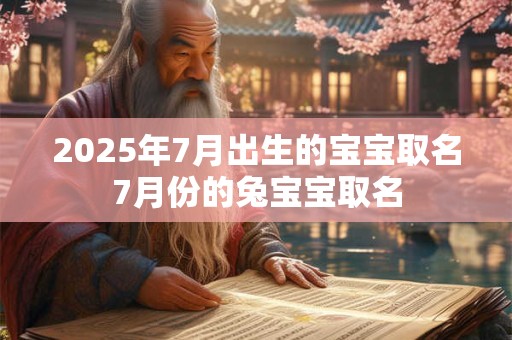 2025年7月出生的宝宝取名7月份的兔宝宝取名