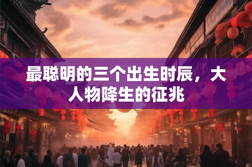 最聪明的三个出生时辰,大人物降生的征兆 最聪明的三个出生时辰,大人物降生的征兆