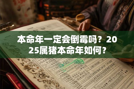 本命年一定会倒霉吗？2025属猪本命年如何？