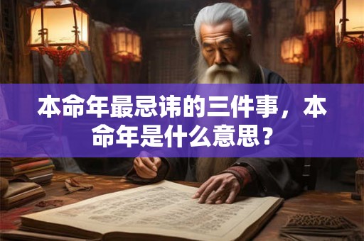 详细阅读:本命年最忌讳的三件事,本命年是什么意思? 本命年最忌讳的三件事,本命年是什么意思?