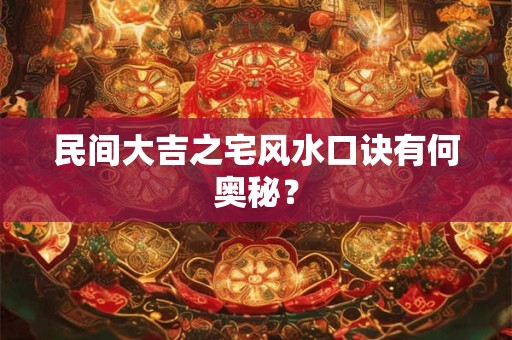 民间大吉之宅风水口诀有何奥秘？