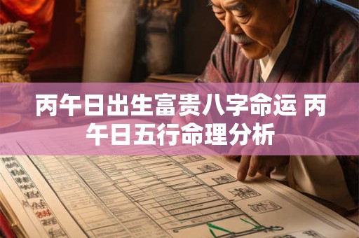 丙午日出生富贵八字命运 丙午日五行命理分析
