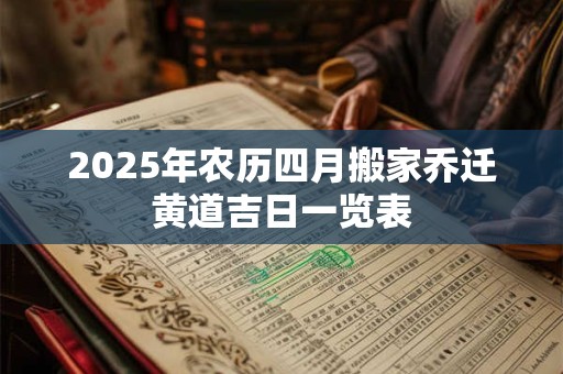 2025年农历四月搬家乔迁黄道吉日一览表
