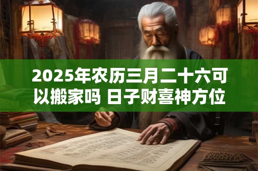 2025年农历三月二十六可以搬家吗 日子财喜神方位 2025年农历三月二十六可以搬家吗 日子财喜神方位