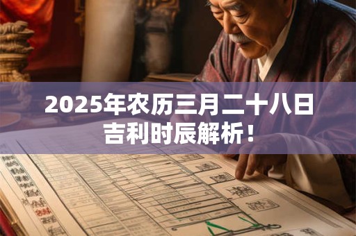 2025年农历三月二十八日吉利时辰解析！