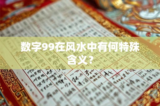 数字99在风水中有何特殊含义? 数字99在风水中有何特殊含义?