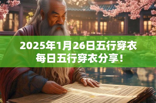 2026年1月26日五行穿衣 每日五行穿衣分享！