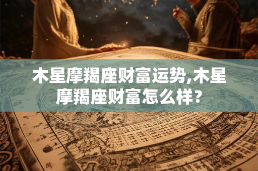 木星摩羯座财富运势,木星摩羯座财富怎么样？