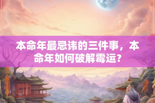 本命年最忌讳的三件事，本命年如何破解霉运？