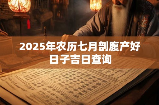 2025年农历七月剖腹产好日子吉日查询
