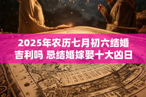 2025年农历七月初六结婚吉利吗 忌结婚嫁娶十大凶日