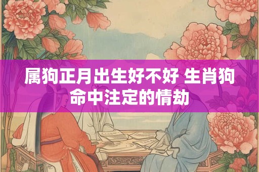 属狗正月出生好不好 生肖狗命中注定的情劫