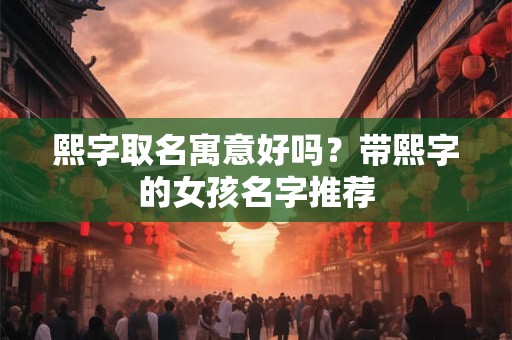 熙字取名寓意好吗？带熙字的女孩名字推荐