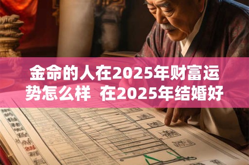 金命的人在2025年财富运势怎么样  在2025年结婚好吗