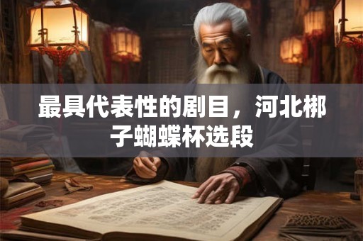 最具代表性的剧目，河北梆子蝴蝶杯选段