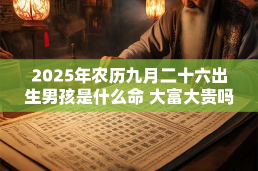 2026年农历九月二十六出生男孩是什么命 大富大贵吗