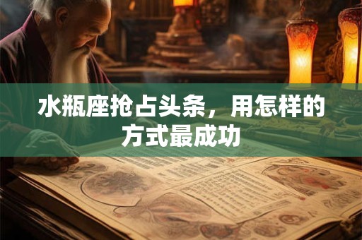 水瓶座抢占头条，用怎样的方式最成功