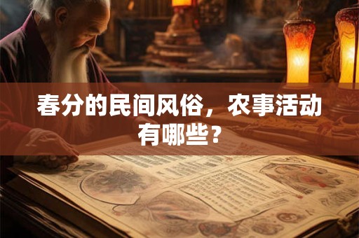 春分的民间风俗，农事活动有哪些？