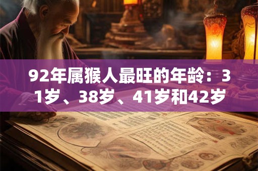 92年属猴人最旺的年龄：31岁、38岁、41岁和42岁