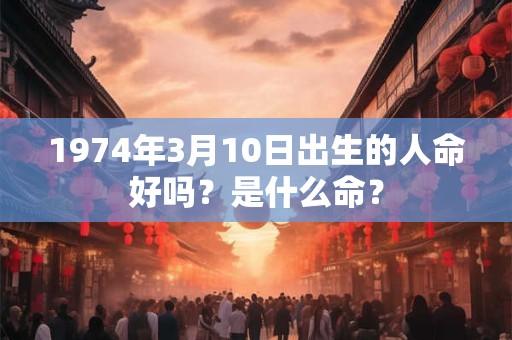 1974年3月10日出生的人命好吗？是什么命？