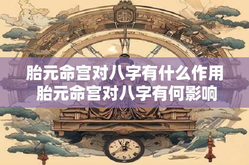 胎元命宫对八字有什么作用 胎元命宫对八字有何影响