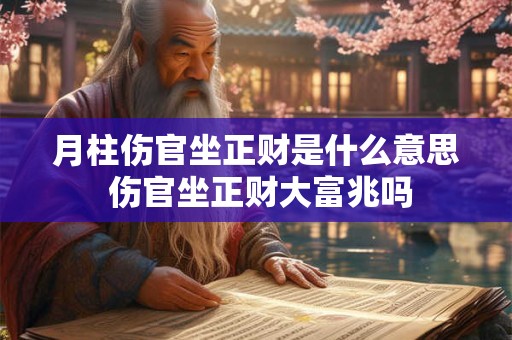 月柱伤官坐正财是什么意思 伤官坐正财大富兆吗