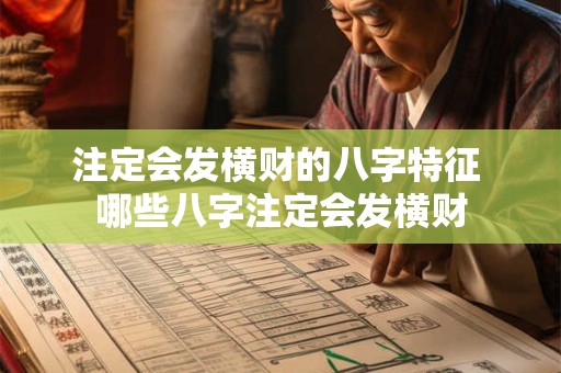 注定会发横财的八字特征 哪些八字注定会发横财