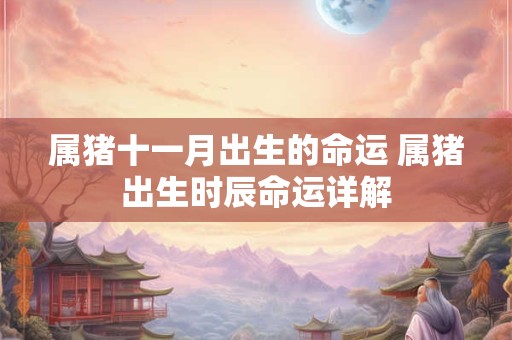 属猪十一月出生的命运 属猪出生时辰命运详解 属猪十一月出生的命运 属猪出生时辰命运详解