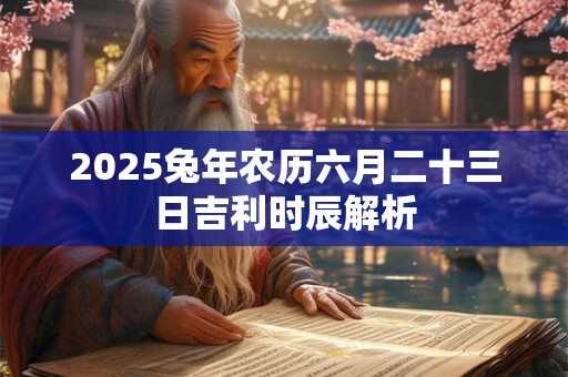 2026兔年农历六月二十三日吉利时辰解析
