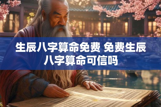 生辰八字算命免费 免费生辰八字算命可信吗