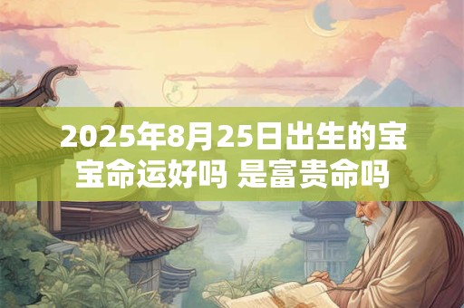 2025年8月25日出生的宝宝命运好吗 是富贵命吗