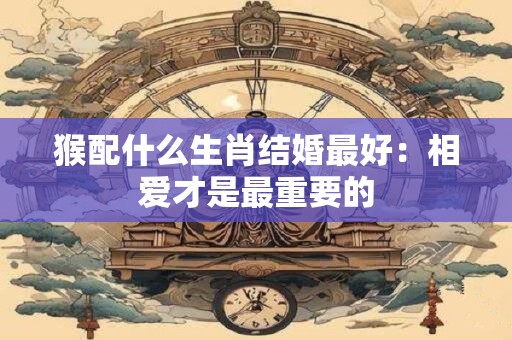 猴配什么生肖结婚最好：相爱才是最重要的