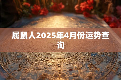 属鼠人2025年4月份运势查询