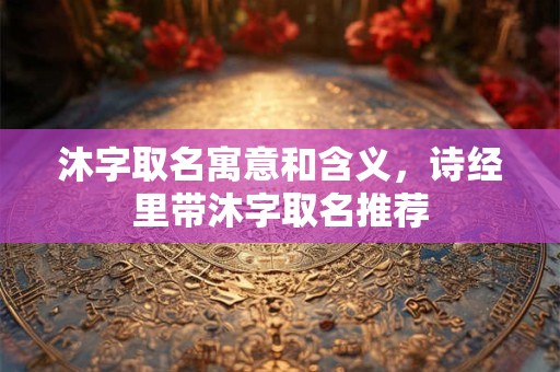 沐字取名寓意和含义，诗经里带沐字取名推荐