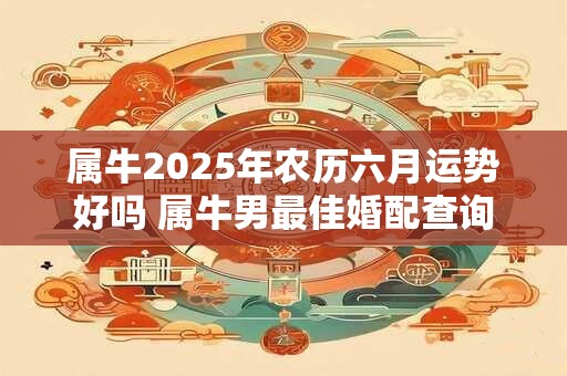 属牛2025年农历六月运势好吗 属牛男最佳婚配查询