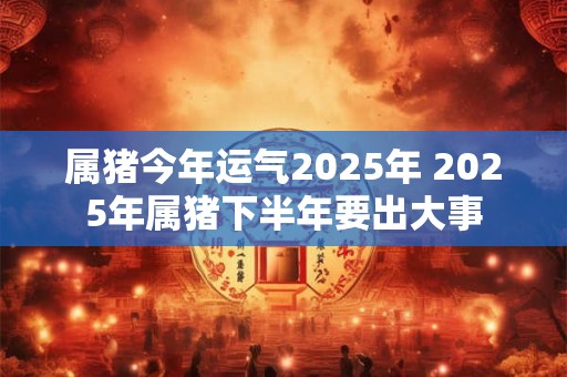 属猪今年运气2025年 2025年属猪下半年要出大事