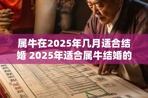 属牛在2026年几月适合结婚 2026年适合属牛结婚的月份是
