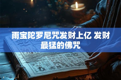 雨宝陀罗尼咒发财上亿 发财最猛的佛咒