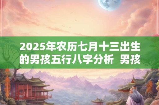 2026年农历七月十三出生的男孩五行八字分析  男孩名字分享