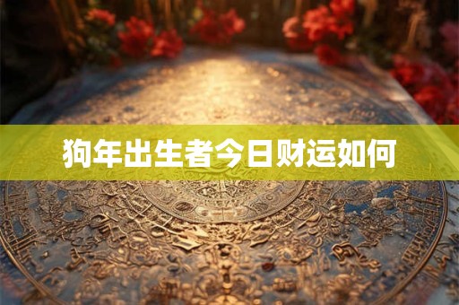 狗年出生者今日财运如何