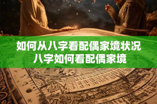 如何从八字看配偶家境状况 八字如何看配偶家境
