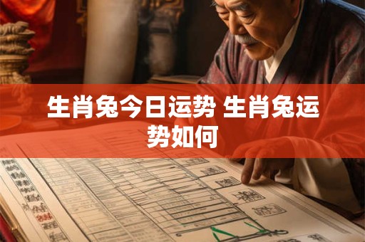 生肖兔今日运势 生肖兔运势如何