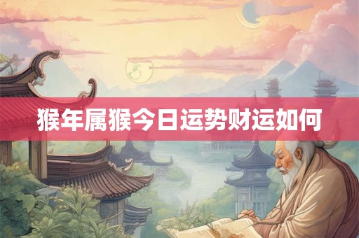 猴年属猴今日运势财运如何