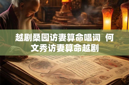 越剧桑园访妻算命唱词  何文秀访妻算命越剧