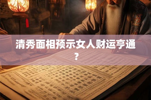 清秀面相预示女人财运亨通？