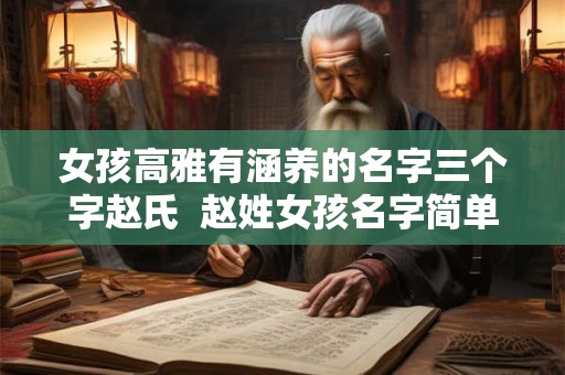 女孩高雅有涵养的名字三个字赵氏  赵姓女孩名字简单大方洋气