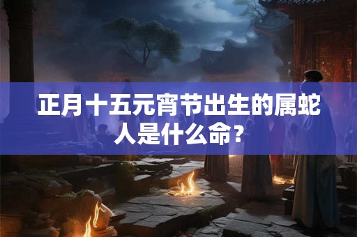 正月十五元宵节出生的属蛇人是什么命？